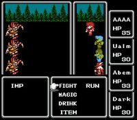 une photo d'Ã©cran de Final Fantasy sur Nintendo Nes